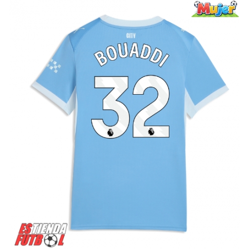 Manchester City Ayyoub Bouaddi #32 Primera Equipación Mujer 2026-27 Manga Corta